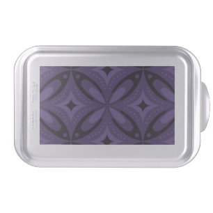 Dark Purple Colored Retro Pattern Cake Pan