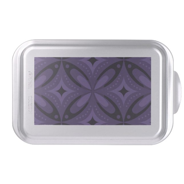 Dark Purple Colored Retro Pattern Cake Pan (Front)