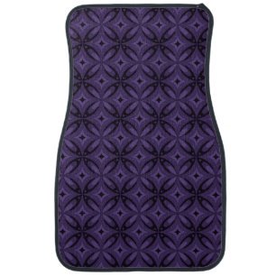 Dark Purple Colored Retro Pattern Car Floor Mat