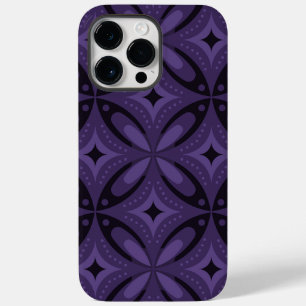 Dark Purple Colored Retro Pattern Case-Mate iPhone 14 Pro Max Case