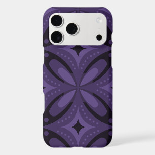 Dark Purple Colored Retro Pattern iPhone 17 Pro Max Case