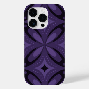 Dark Purple Colored Retro Pattern Case-Mate iPhone 14 Pro Case