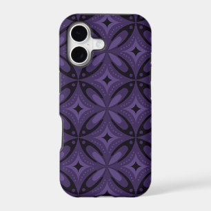 Dark Purple Colored Retro Pattern iPhone 17 Case