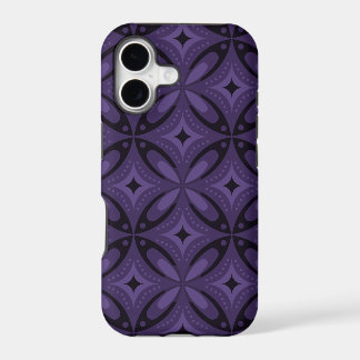 Dark Purple Colored Retro Pattern iPhone 17 Case