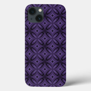 Dark Purple Colored Retro Pattern iPhone 13 Case