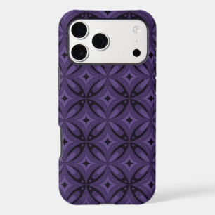 Dark Purple Colored Retro Pattern iPhone 17 Pro Max Case