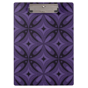 Dark Purple Colored Retro Pattern Clipboard