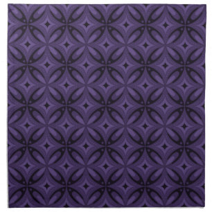 Dark Purple Colored Retro Pattern Cloth Napkin