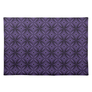 Dark Purple Colored Retro Pattern Cloth Placemat