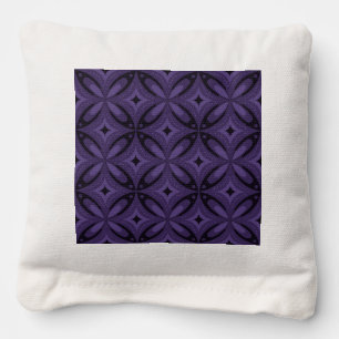 Dark Purple Colored Retro Pattern Cornhole Bags