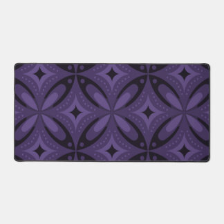 Dark Purple Colored Retro Pattern Desk Mat