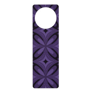 Dark Purple Colored Retro Pattern Door Hanger