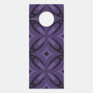 Dark Purple Colored Retro Pattern Door Hanger