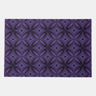 Dark Purple Colored Retro Pattern Doormat