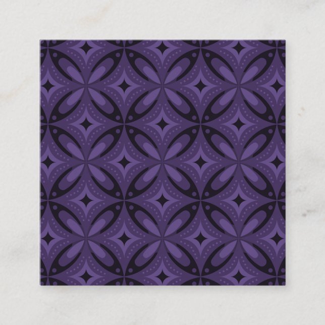Dark Purple Colored Retro Pattern Enclosure Card (Front)