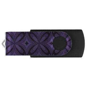 Dark Purple Colored Retro Pattern Flash Drive