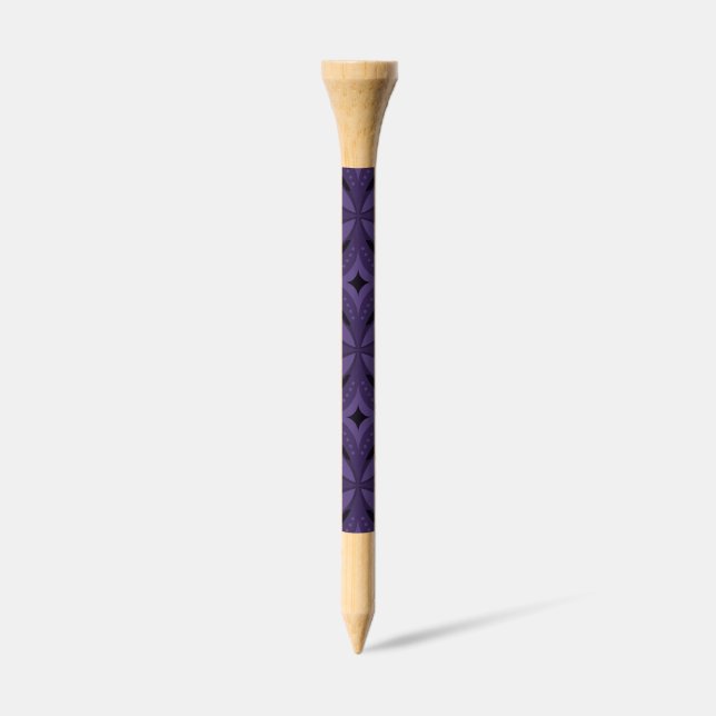 Dark Purple Colored Retro Pattern Golf Tees (Side)
