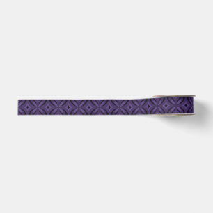 Dark Purple Colored Retro Pattern Grosgrain Ribbon
