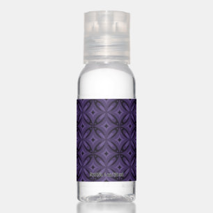 Dark Purple Colored Retro Pattern Hand Sanitizer