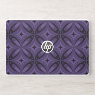 Dark Purple Colored Retro Pattern HP Laptop Skin