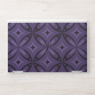 Dark Purple Colored Retro Pattern HP Laptop Skin