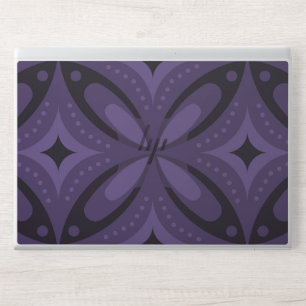 Dark Purple Colored Retro Pattern HP Laptop Skin