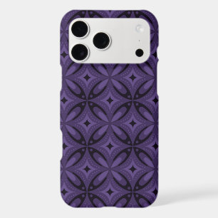 Dark Purple Colored Retro Pattern iPhone 17 Pro Max Case