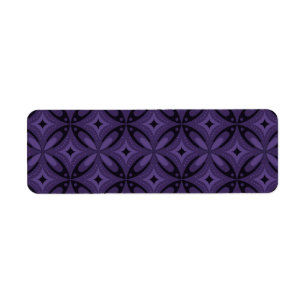 Dark Purple Colored Retro Pattern Label