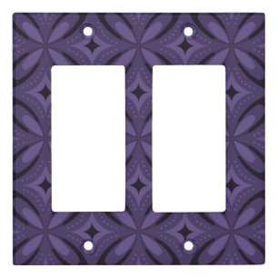 Dark Purple Colored Retro Pattern Light Switch Cover