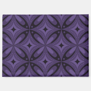 Dark Purple Colored Retro Pattern Magnet