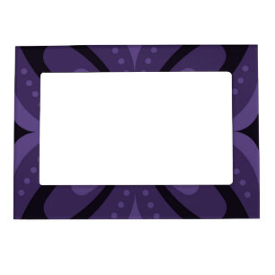 Dark Purple Colored Retro Pattern Magnetic Frame