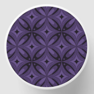Dark Purple Colored Retro Pattern Mini Candle Favors