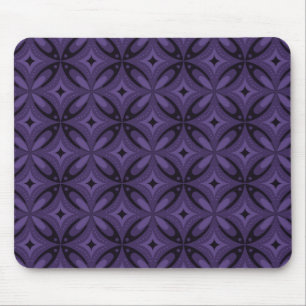 Dark Purple Colored Retro Pattern Mouse Pad