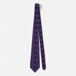 Dark Purple Colored Retro Pattern Neck Tie