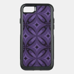 Dark Purple Colored Retro Pattern OtterBox Commuter iPhone SE/8/7 Case