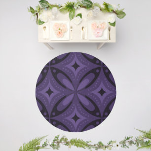 Dark Purple Colored Retro Pattern Outdoor Rug
