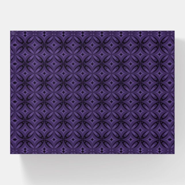 Dark Purple Colored Retro Pattern Paperweight (Front)