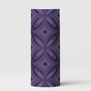 Dark Purple Colored Retro Pattern Pillar Candle