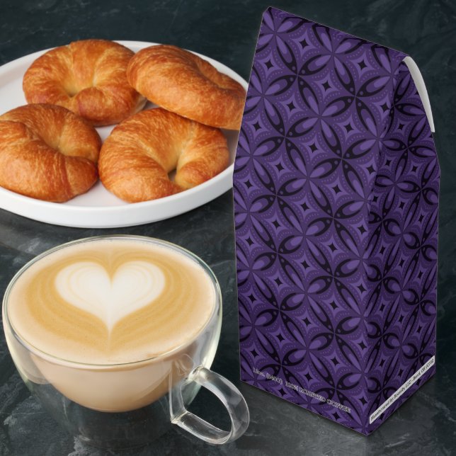 Dark Purple Colored Retro Pattern Roasted Coffee (Breakfast)