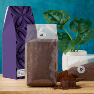 Dark Purple Colored Retro Pattern Roasted Coffee