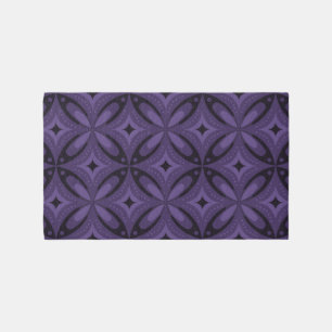 Dark Purple Colored Retro Pattern Rug