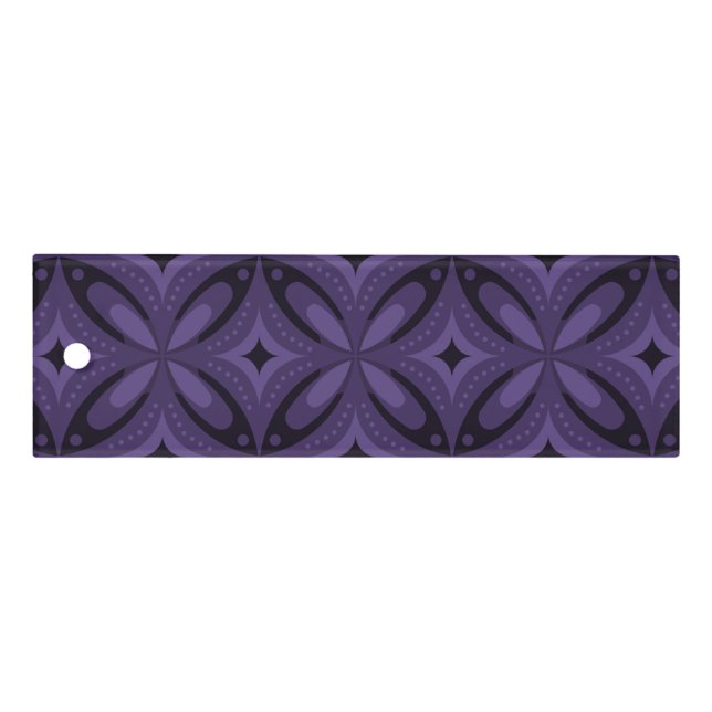 Dark Purple Colored Retro Pattern Ruler (Front)