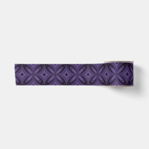 Dark Purple Colored Retro Pattern Satin Ribbon