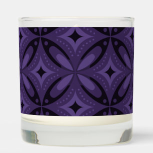 Dark Purple Colored Retro Pattern Scented Candle