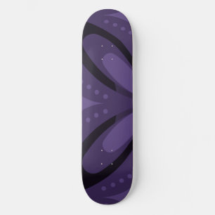 Dark Purple Colored Retro Pattern Skateboard