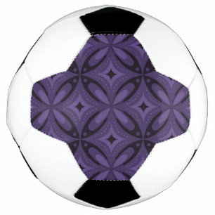 Dark Purple Colored Retro Pattern Soccer Ball