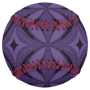 Dark Purple Colored Retro Pattern Softball