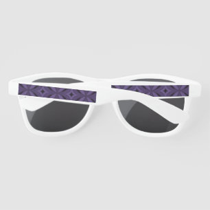 Dark Purple Colored Retro Pattern Sunglasses