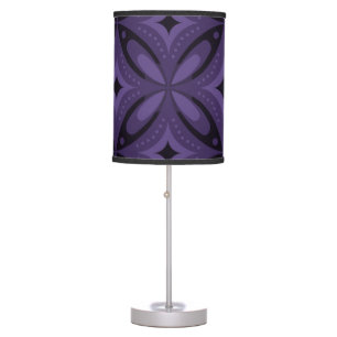 Dark Purple Colored Retro Pattern Table Lamp