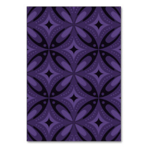 Dark Purple Colored Retro Pattern Table Number